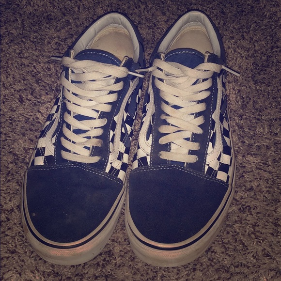 COPY - Vans Old Skool Checkerboard Navy and White… - Picture 2 of 3